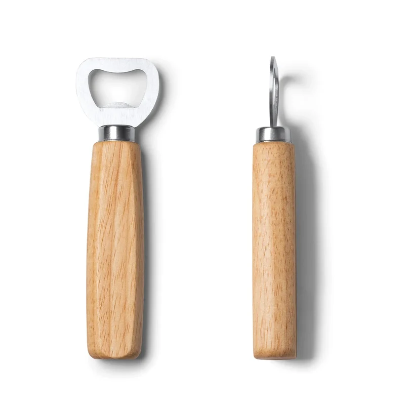 Ouvre-bouteille inox et Bois Naturel - Décapsuleur Ergonomique