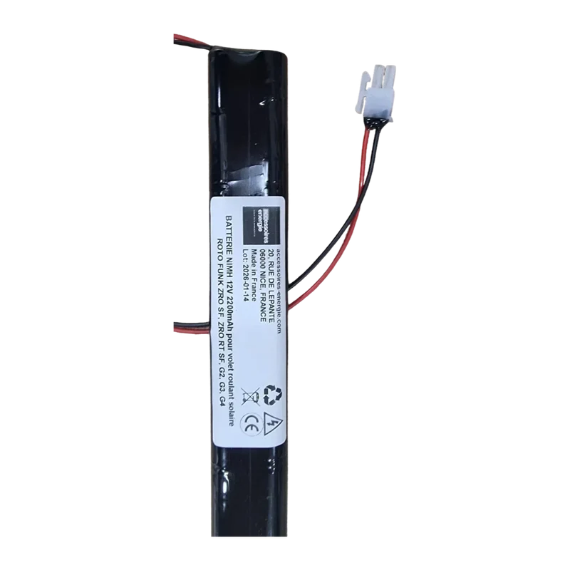 Batterie NiMH 12V 2200mAh volet roulant solaire TOIROL UNAFERM réf 711 compatible