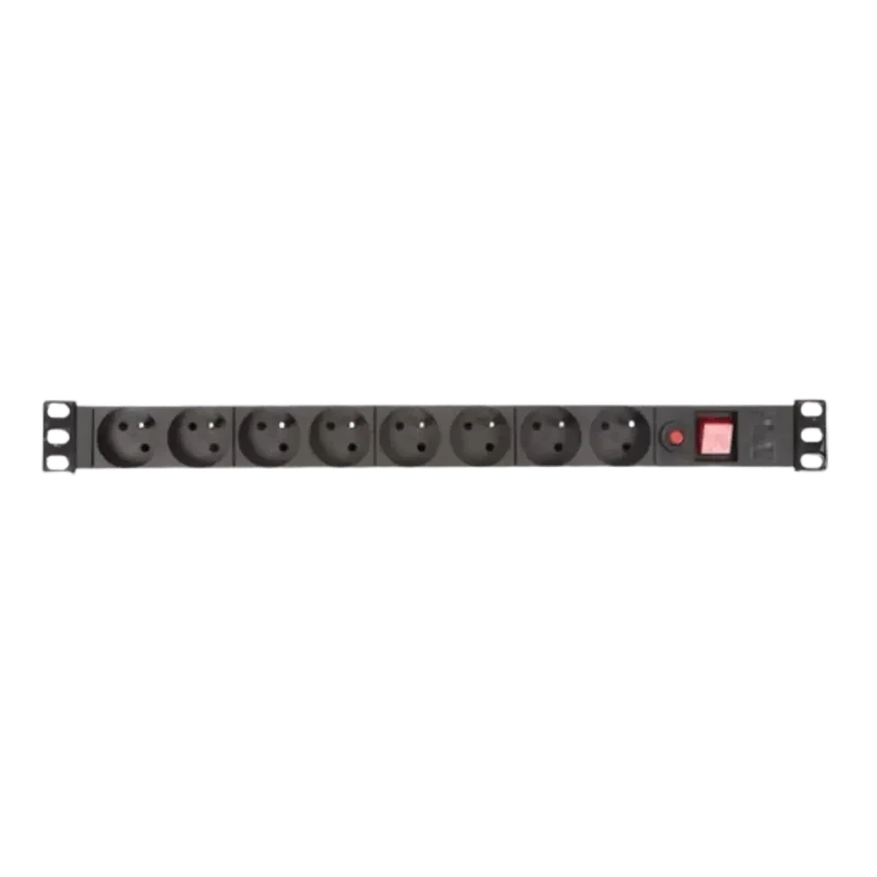 Bloc multiprise PDU avec interrupteur, 8 prises avec terre française (type E), 2.15 m