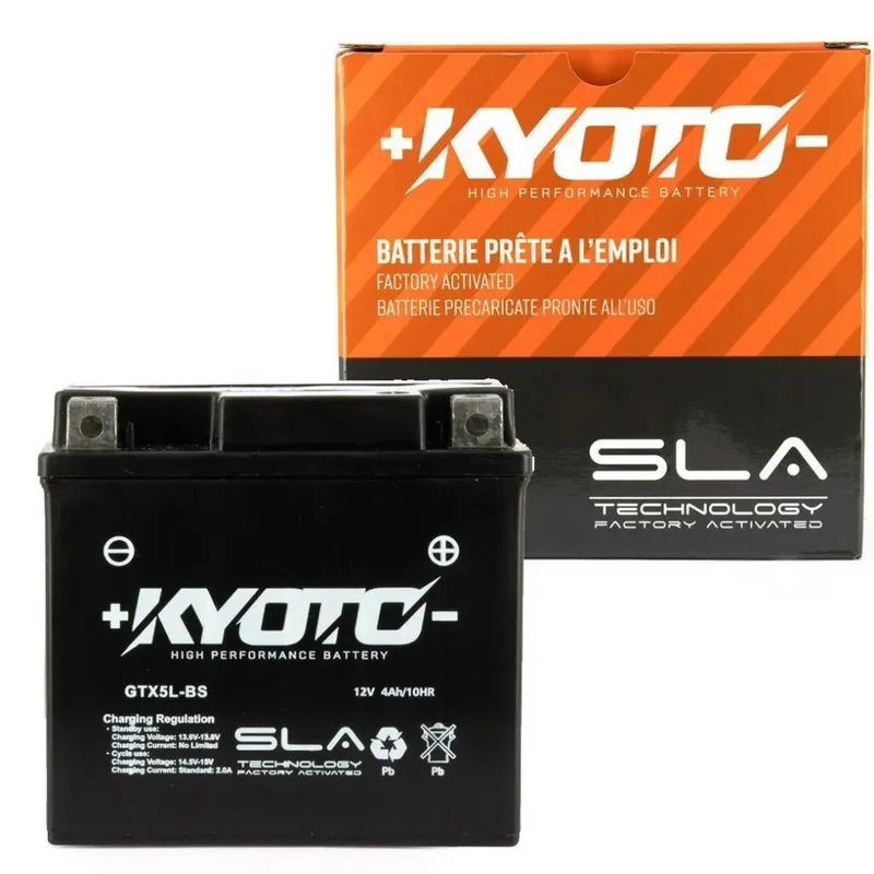 Batterie GTX5L-BS KYOTO 12V 4Ah AGM pour moto et scooter