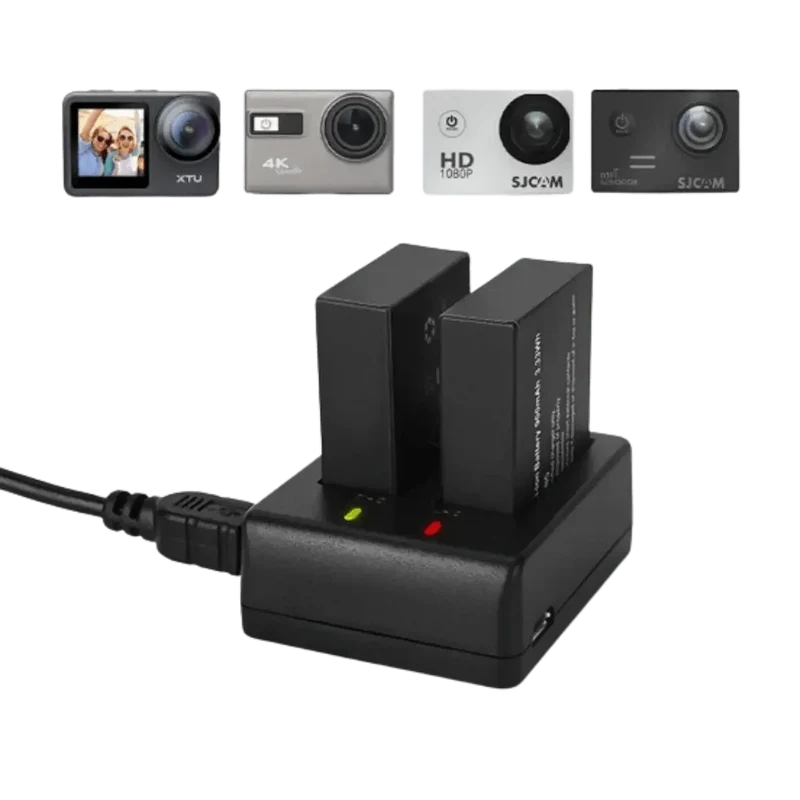 Chargeur avec x1 Batterie 900mAh pour caméra SJCAM SJ 4000