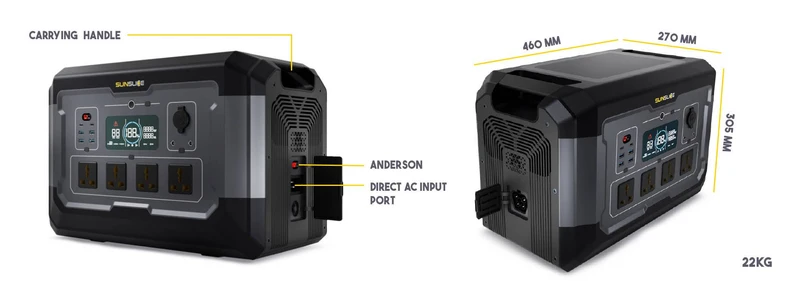 Gravity 2048Wh - 2500W Portable Solar Power Generator