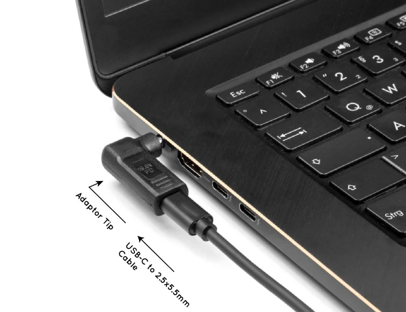 Laptop Power Plugs - 65 Watts - USB-C Cable and Adaptor Set