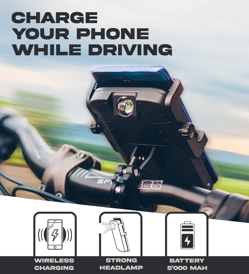 Cyclotron 5'000 mAh - Phone Mount for Bike and Motorbike