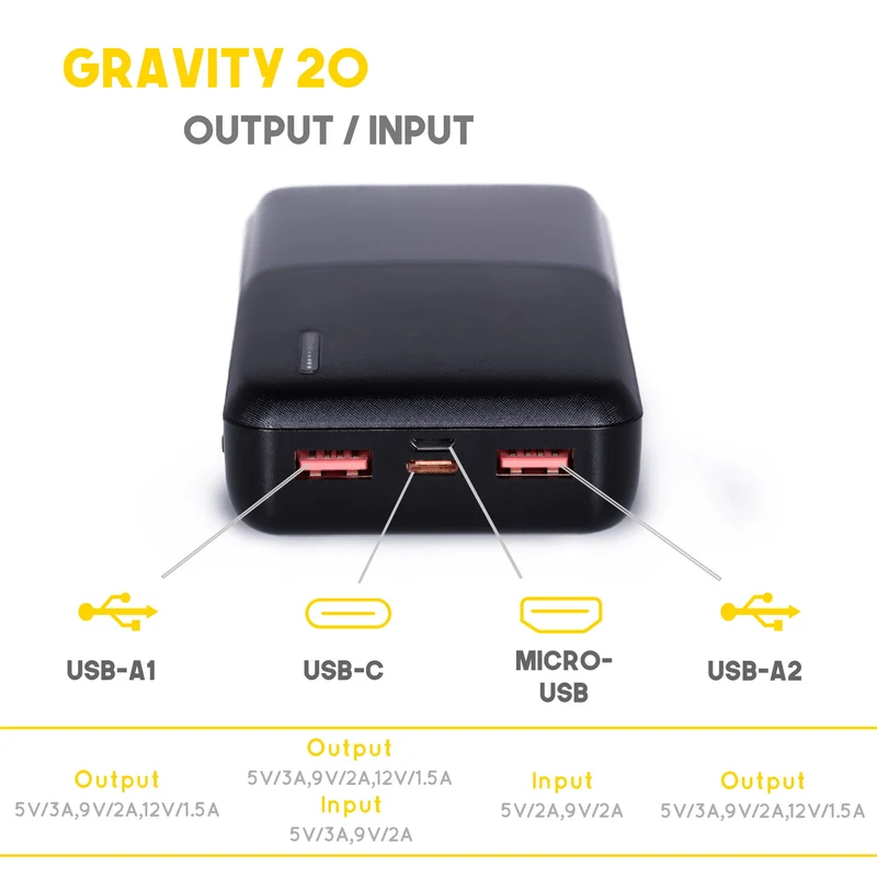 Gravity 20'000 mAh - Fast Portable Power Bank