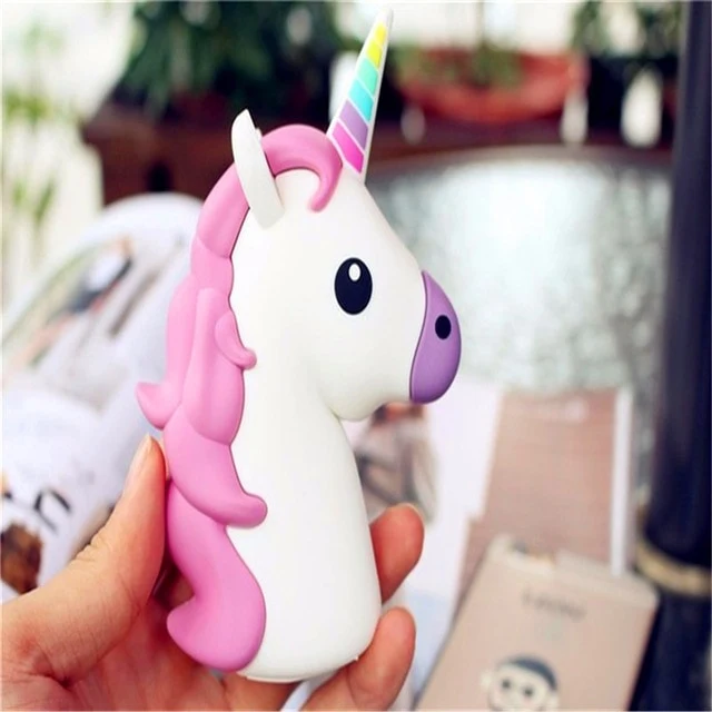 Portable Battery Charger 8000 mah Funny Cute Emoji Unicorn Power Bank 18650 Charge Cartoon Powerbank