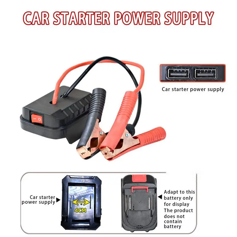 Démarreur de Secours 12 V pour Batterie d'Outil Pinces et Convertisseur