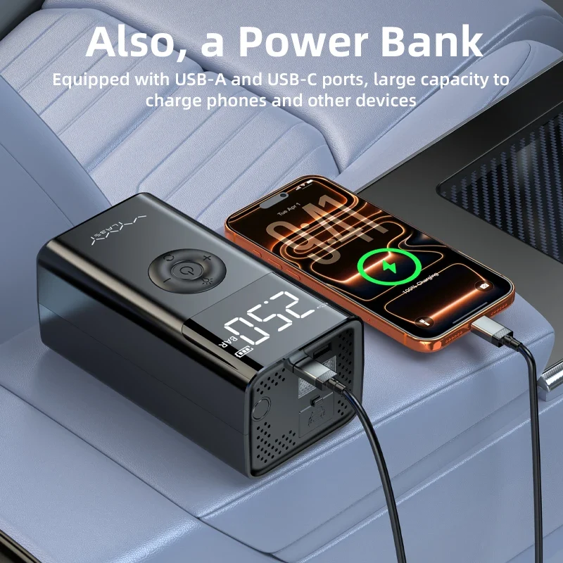 Démarreur de Batterie 4 en 1 600 A avec Compresseur