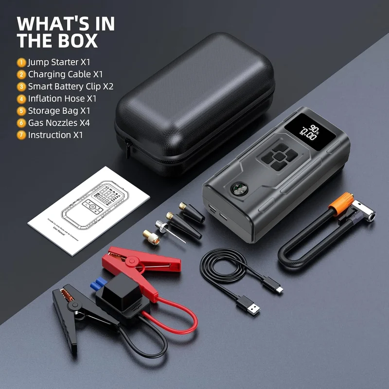 Démarreur de Batterie 2000A Compresseur 150 PSI 12V