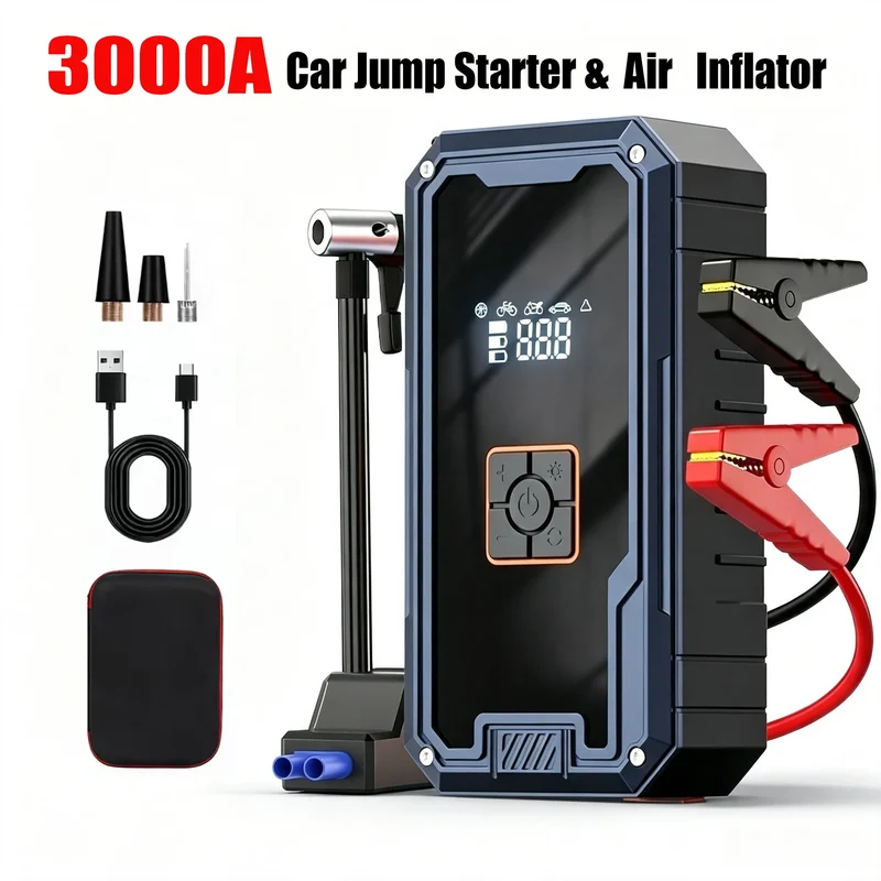Booster de Batterie 12V avec Compresseur 150 PSI