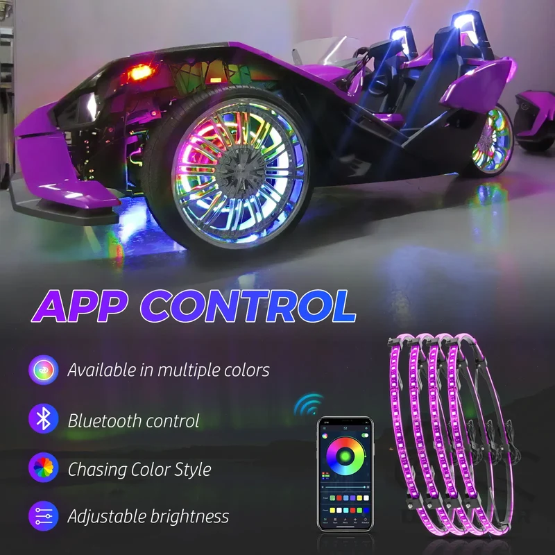 Lumière de Moyeu LED Étanche pour Roue 15,5 Pouces