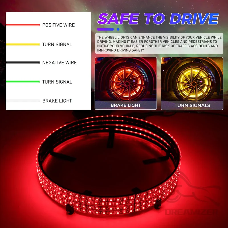 Lumière de Moyeu LED Étanche pour Roue 15,5 Pouces