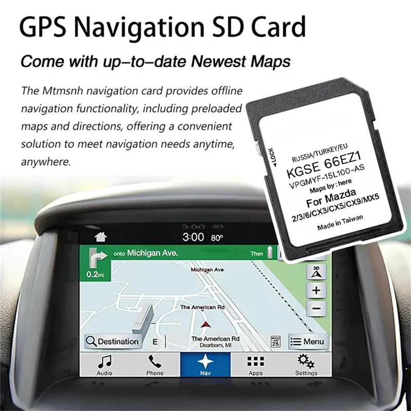Carte SD Navigation GPS Mazda 3 6 CX-5 Europe 2024