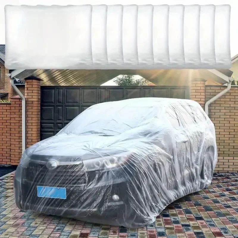 Housse Voiture Transparente Jetable Anti-Poussière