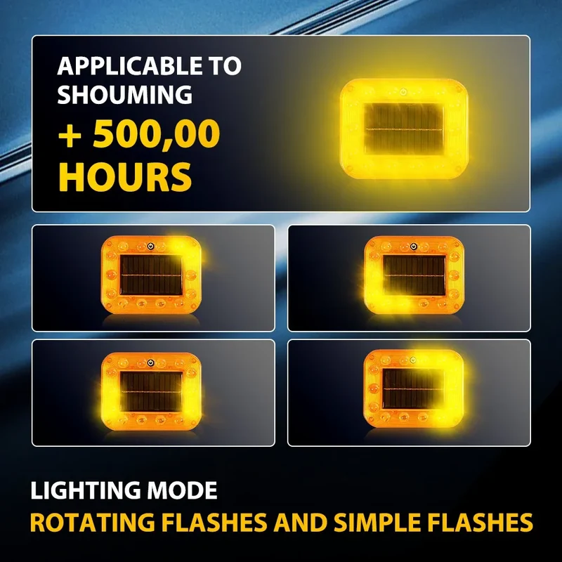 Feu de Sécurité LED Solaire Magnétique Anti-Collision Voiture