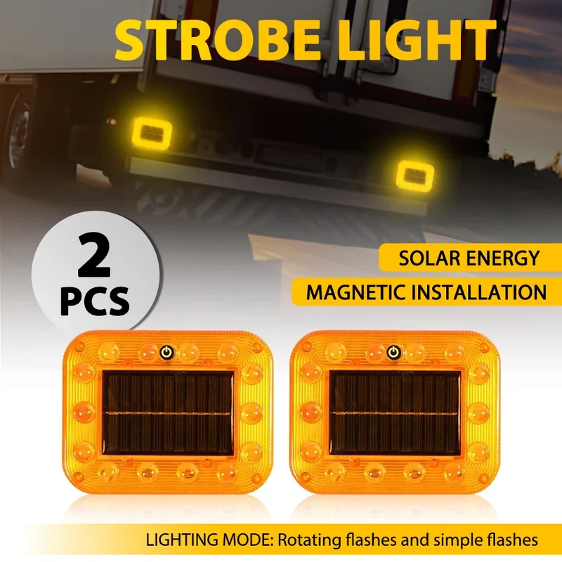 Feu de Sécurité LED Solaire Magnétique Anti-Collision Voiture