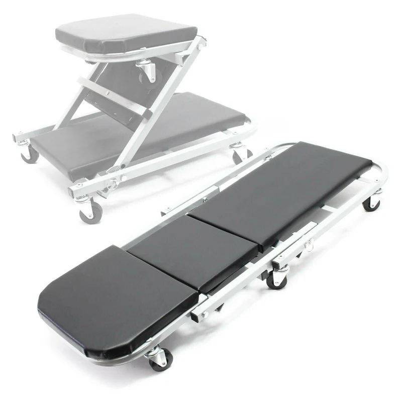 Chariot Visite Mecanicien 2en1 Siege 150kg