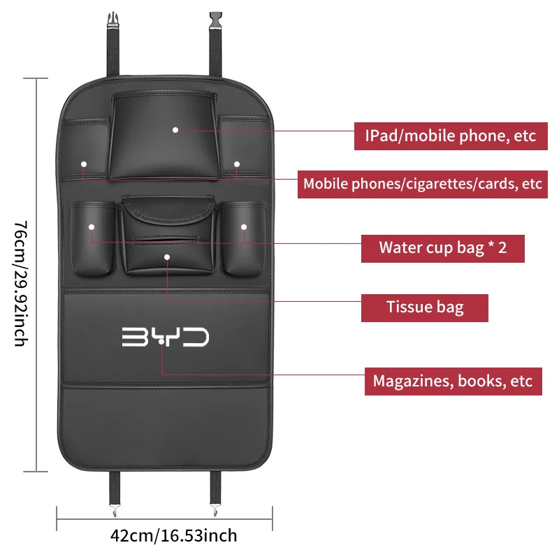 Organiseur de Dossier de Siège pour BYD Atto 3 Han Song