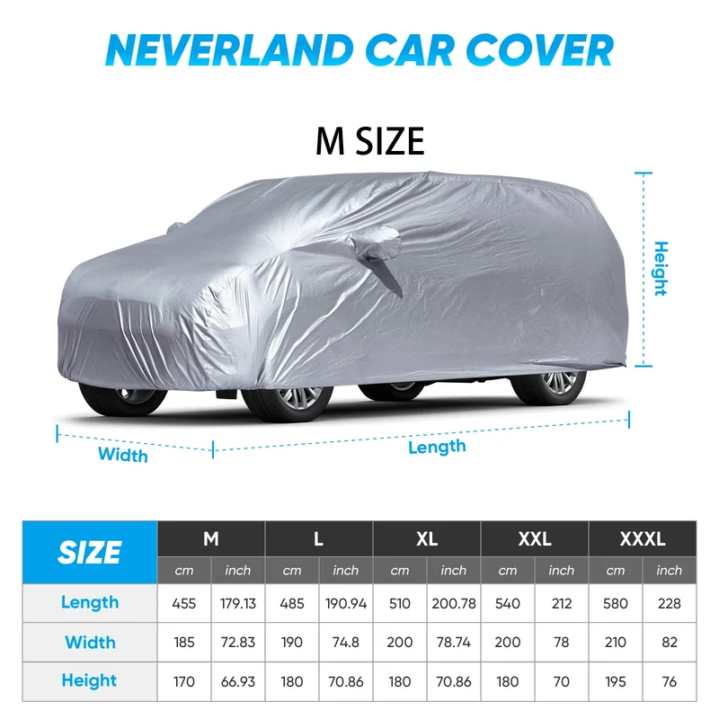 Housse de Protection Voiture Universelle SUV Berline Étanche Anti-UV