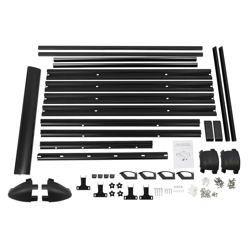 Porte-Bagages de Toit Aluminium Noir 140x100cm