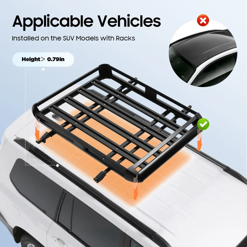 Porte-Bagages de Toit Panier Réglable SUV 150 kg