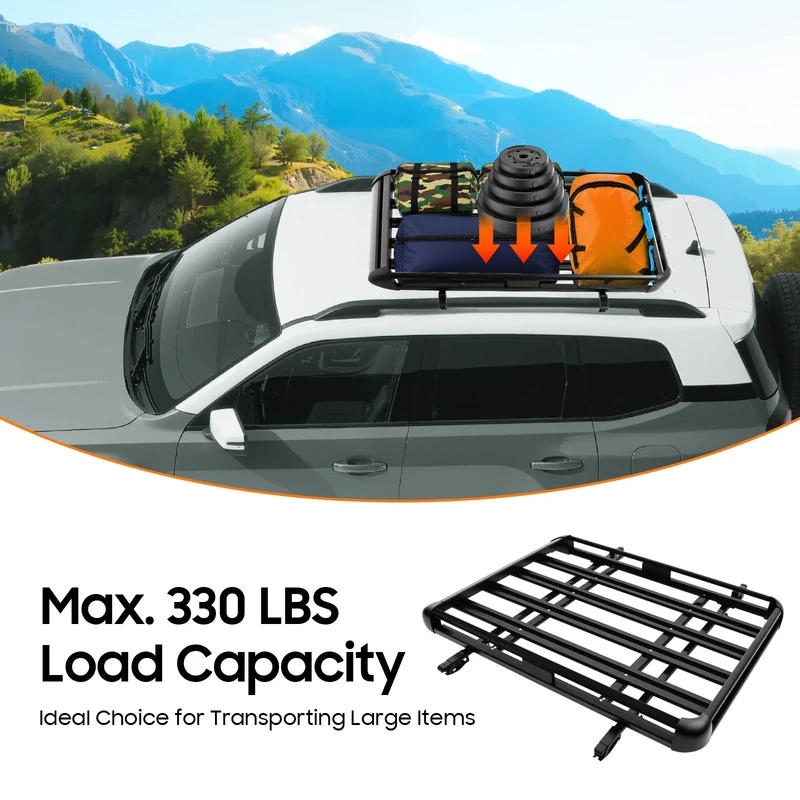 Porte-Bagages de Toit Panier Réglable SUV 150 kg