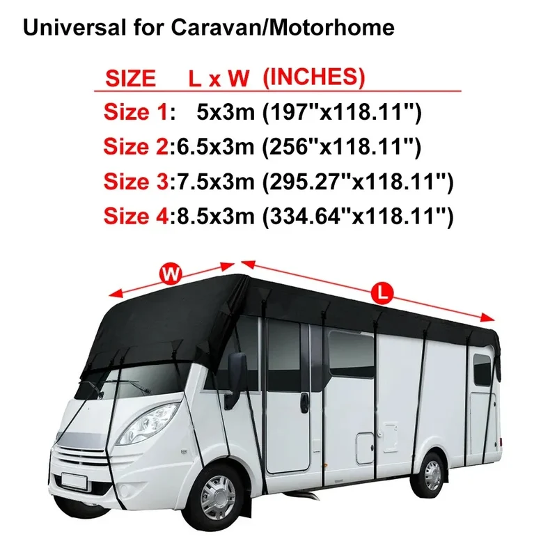Housse de Toit Impermeable Caravane et Camping-Car 210D