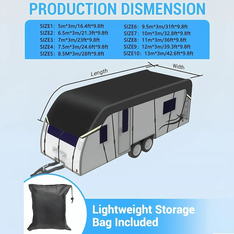 Housse de Toit Etanche pour Camping-Car et Caravane