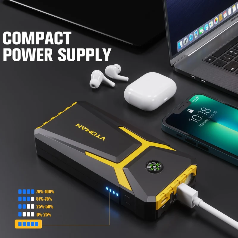 Booster de Batterie Démarreur de Secours 2000A 12V