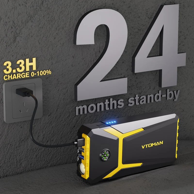 Booster de Batterie Démarreur de Secours 2000A 12V