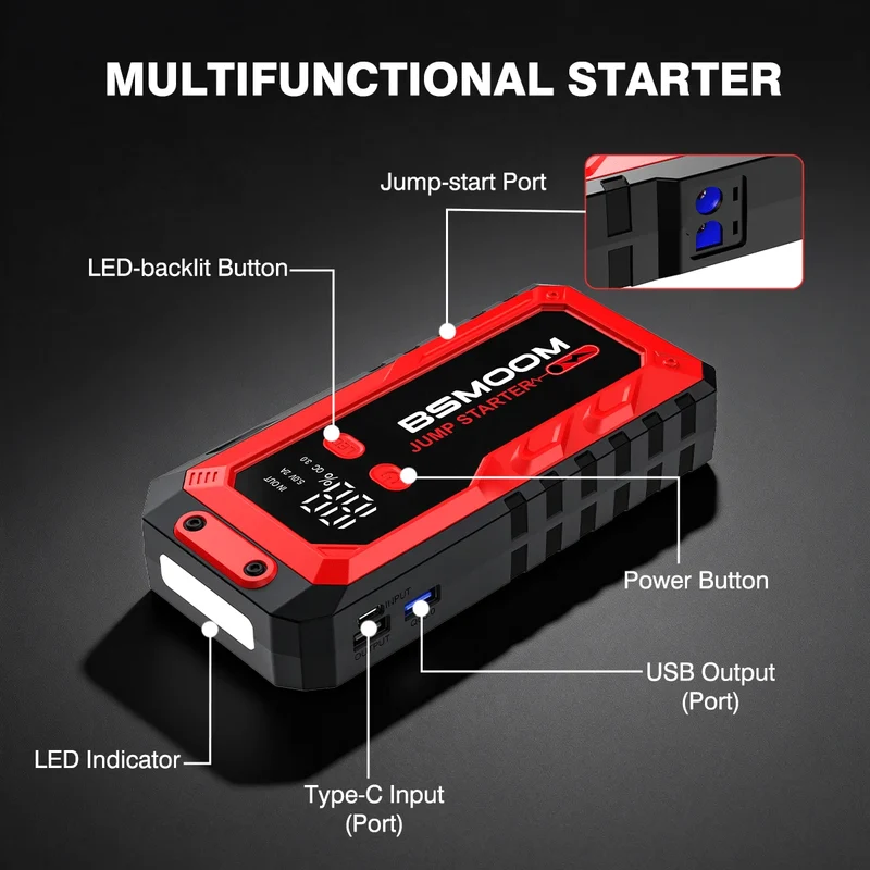 Booster de Batterie Démarreur de Secours 7000A 12V