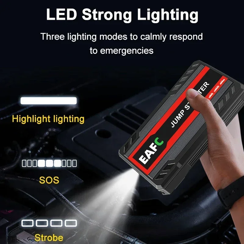 Booster de Batterie Démarreur de Secours 600A 12V avec Lampe LED