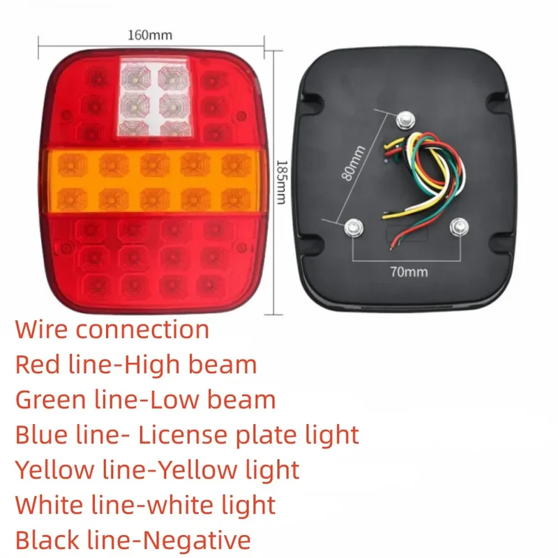 Feu LED Multifonction Plaque Immatriculation 12V 24V Remorque