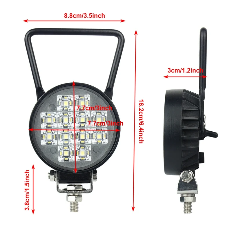Lampe Travail LED 3 Pouces 12W Tout-Terrain 4x4 SUV