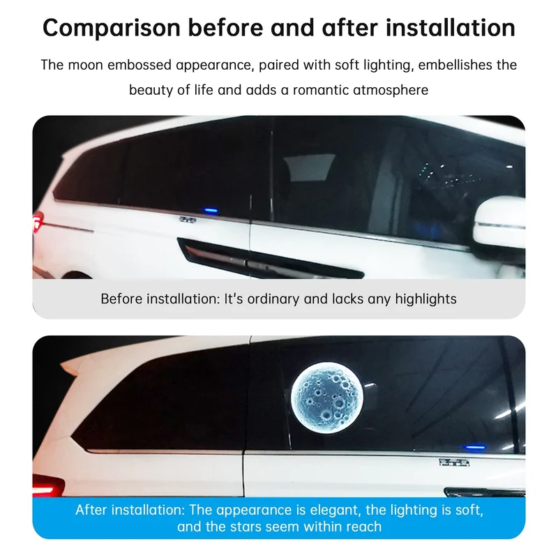 Feu Lunette Arrière Décoratif LED Lune 305mm Voiture