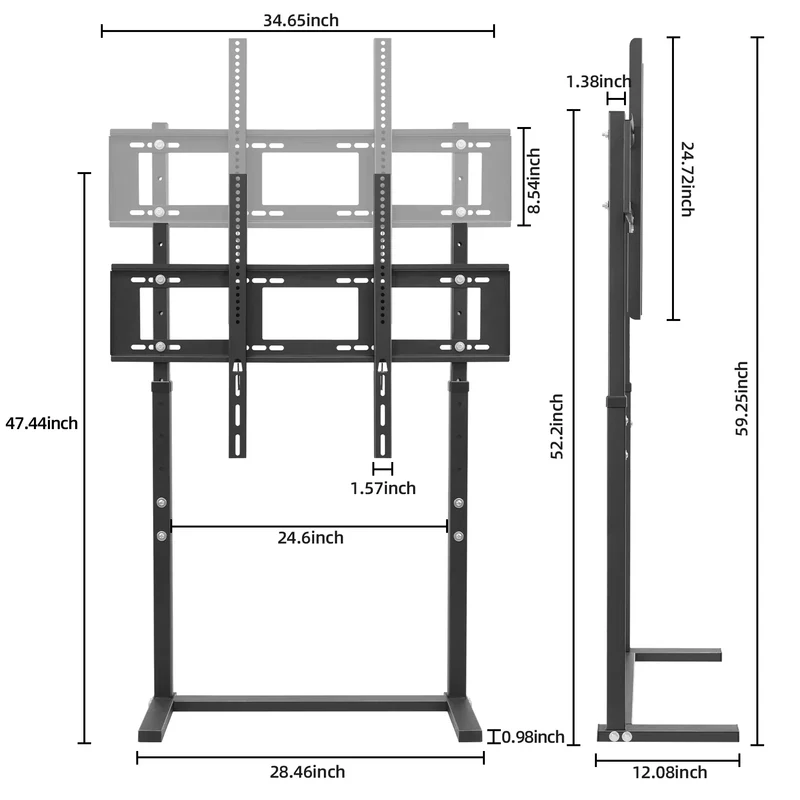 Support Écran TV Sim Racing Noir Ajustable