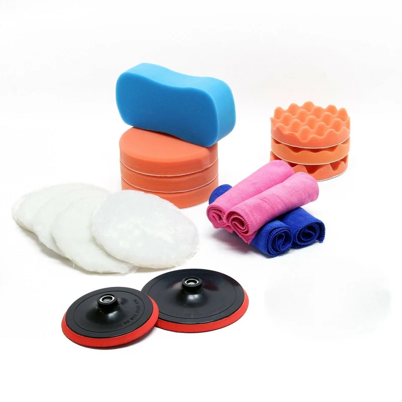 Kit de polissage 19 pièces éponges et accessoires auto