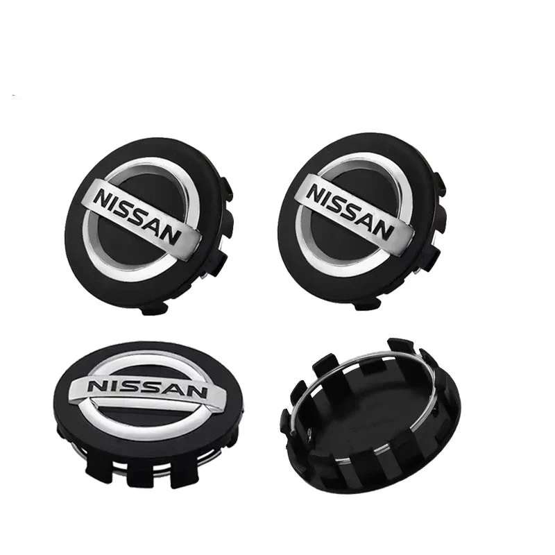 Centre de Roues Nissan 54mm 60mm Noir Chrome