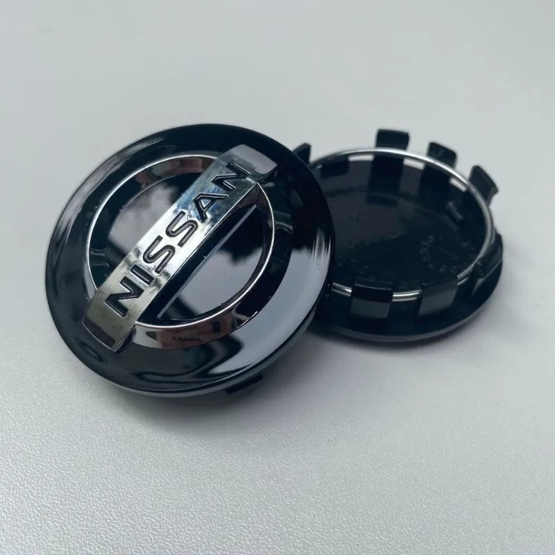 Centre de Roues Nissan 54mm 60mm Noir Chrome
