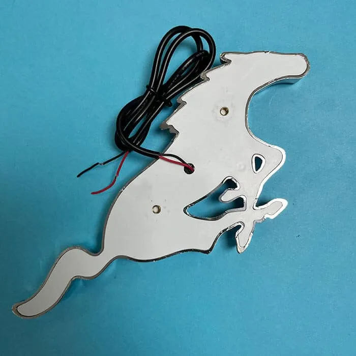 Enseigne Lumineuse Mustang Chrome LED Animé 3 Couleurs