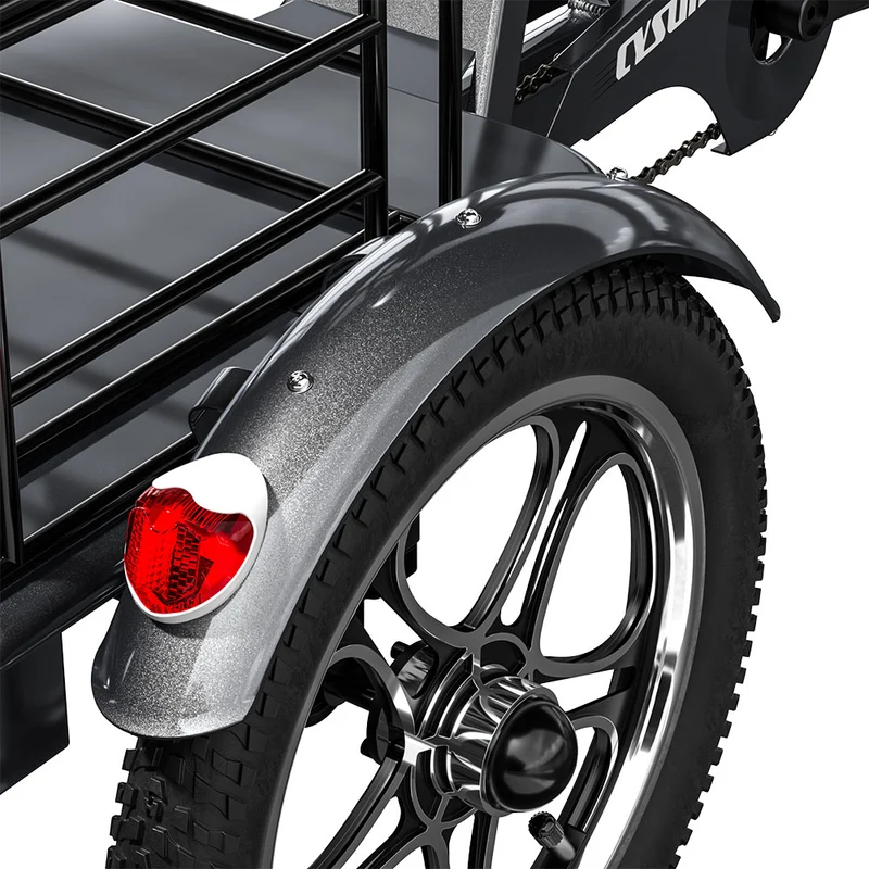 CYSUM T1 Pro Electric Tricycle Bike 48V 250W Three-Wheeled Electric Bike, 16" Cargo Tricycle E-Bike with 22Ah Battery Pedal-Assist Electric bicycle