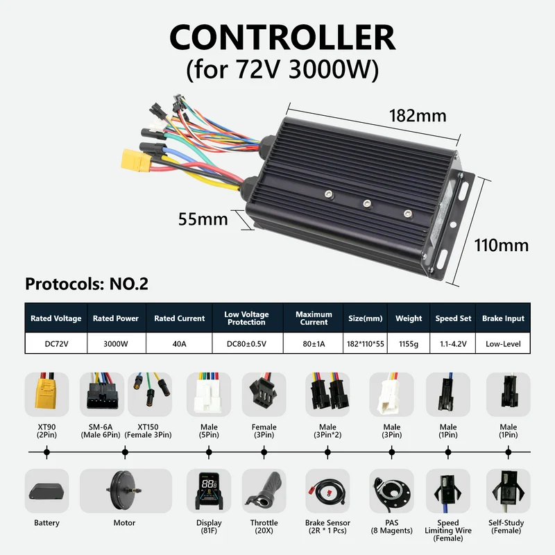 eSoulbike™ 72V 3000W High Power Rear Hub Ebike Conversion Kit