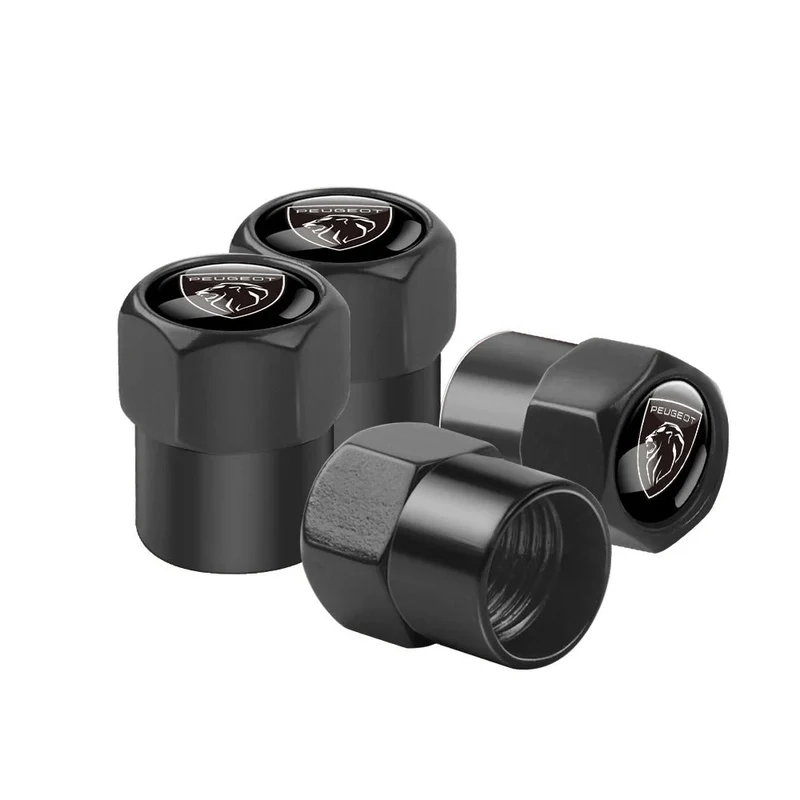 Bouchons Valve Peugeot GTI Aluminium Noir Chrome