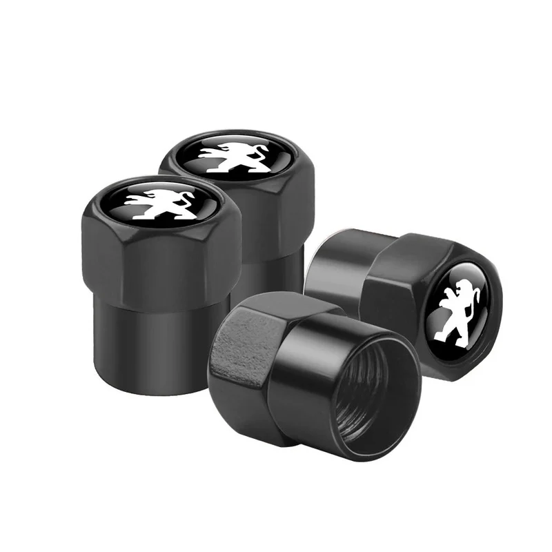 Bouchons Valve Peugeot GTI Aluminium Noir Chrome