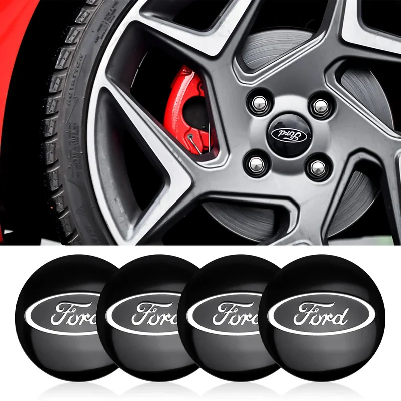 Centre De Roues Ford ST Noir Chrome Rouge Bleu 54mm