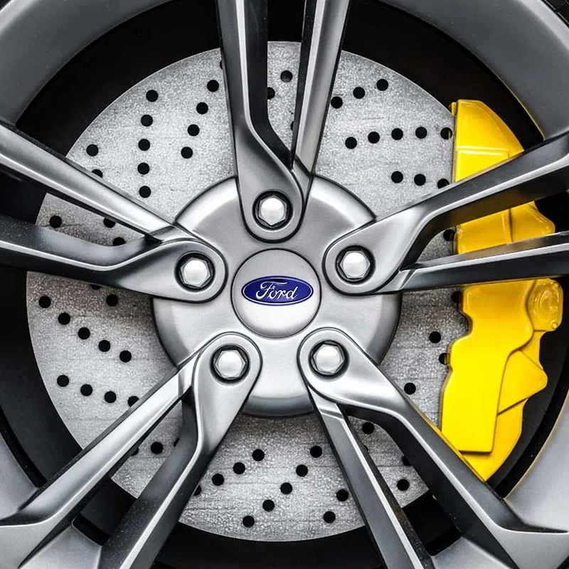 Centre De Roues Ford ST Noir Chrome Rouge Bleu 54mm