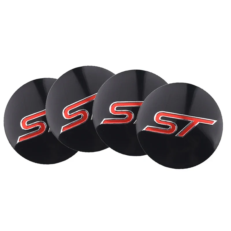Centre De Roues Ford ST Noir Chrome Rouge Bleu 54mm