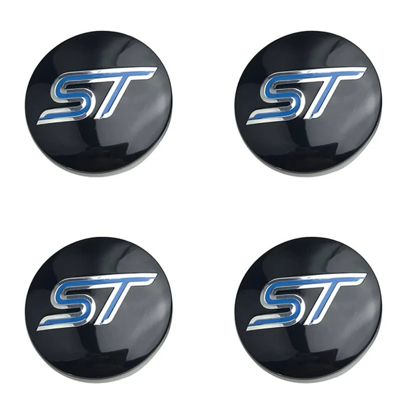 Centre De Roues Ford ST Noir Chrome Rouge Bleu 54mm