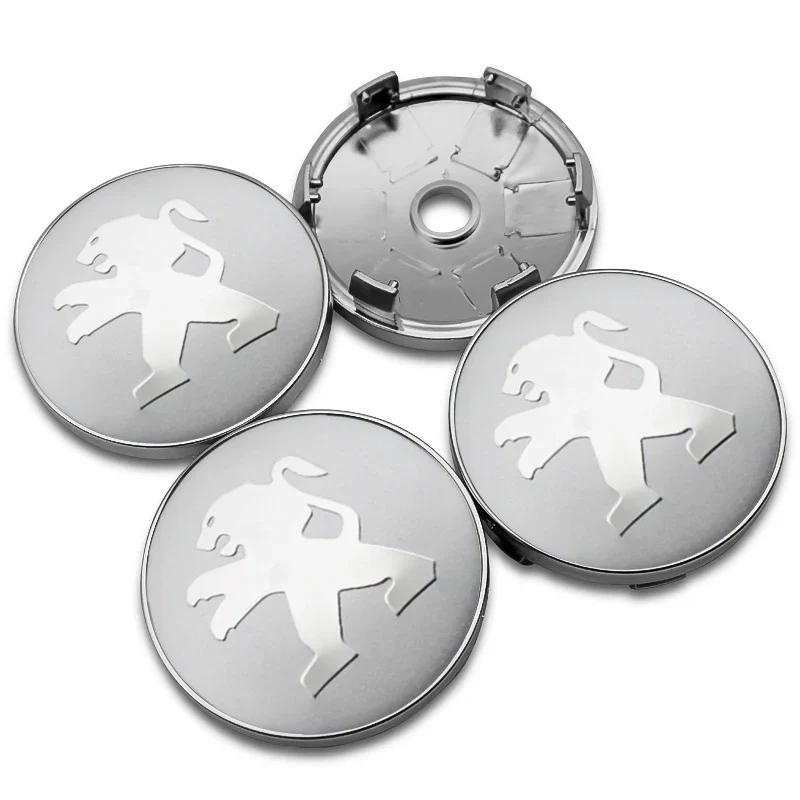 Centre de Roues Peugeot 56mm 60mm Noir Chrome