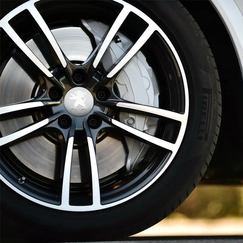 Centre de Roues Peugeot 56mm 60mm Noir Chrome